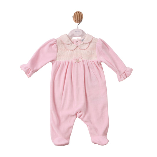 Pink Herringbone Babygrow - MB7444