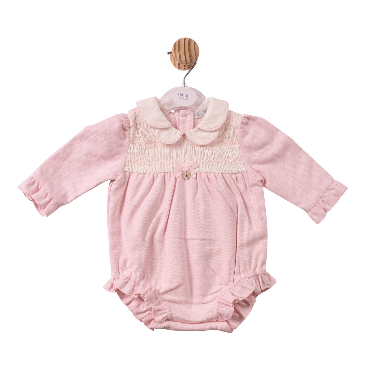 Pink Herringbone Romper - MB7445