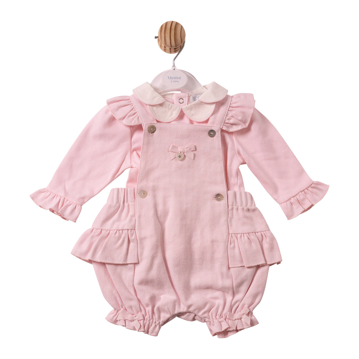 Pink Herringbone Top & Bloomer Dungaree - MB7447