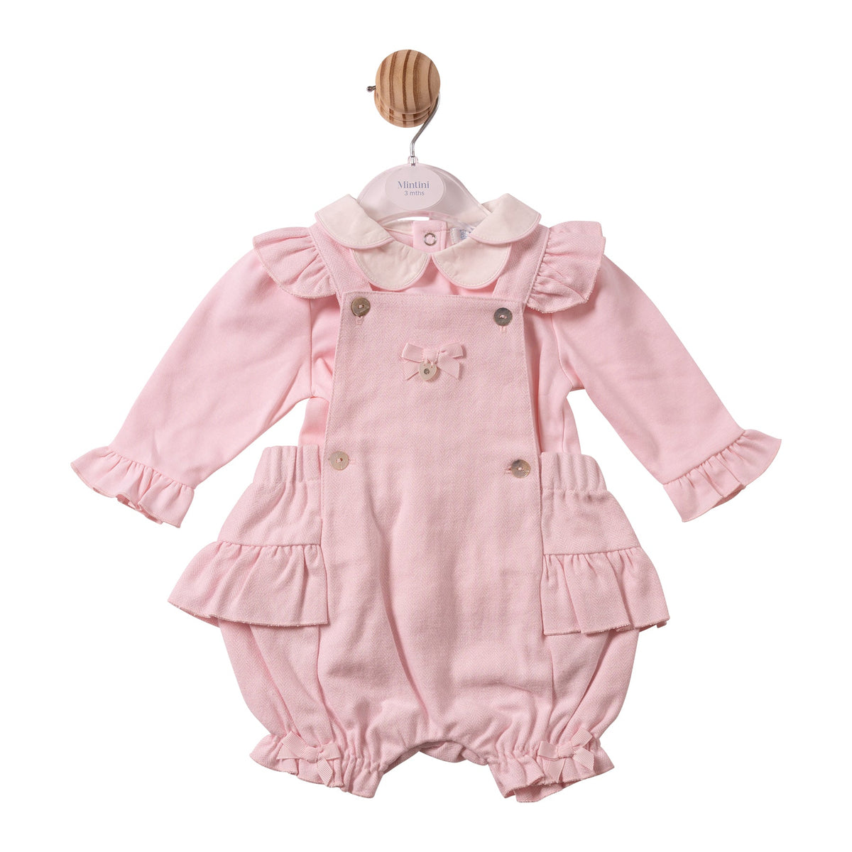 Pink Herringbone Top & Bloomer Dungaree - MB7447
