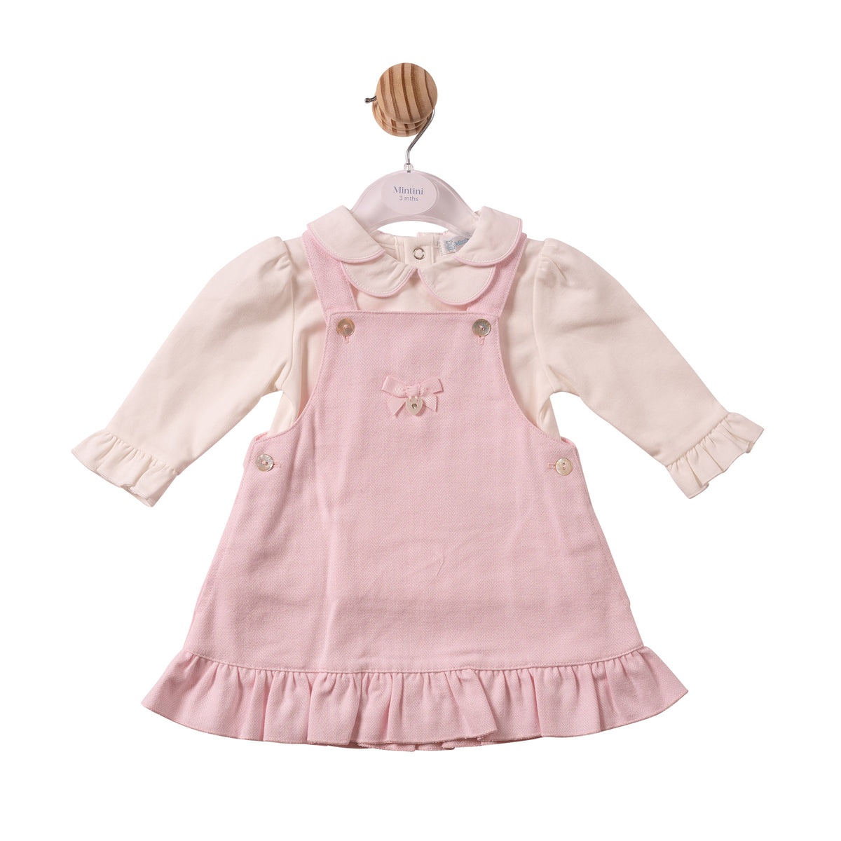 Pink Herringbone Top & Pinafore - MB7449