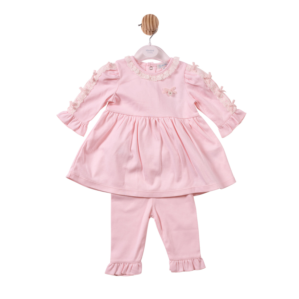 Pink Lace Bow Dress & Legging - MB7468