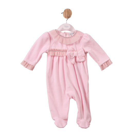 Pink Chiffon Pleated Babygrow - MB7480
