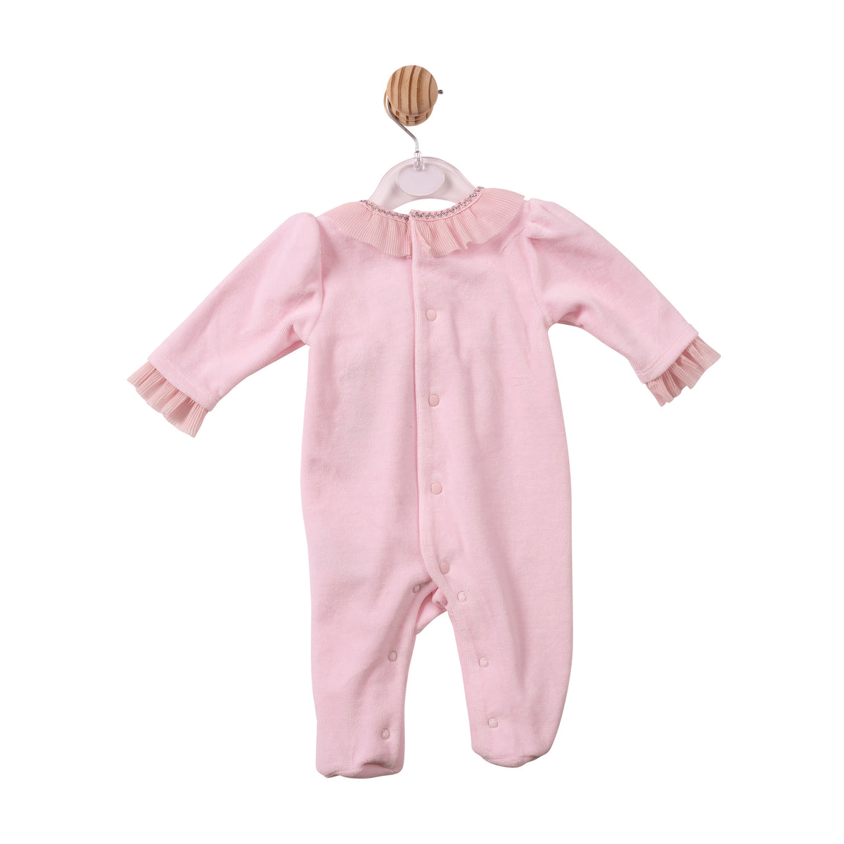 Pink Chiffon Pleated Babygrow - MB7480