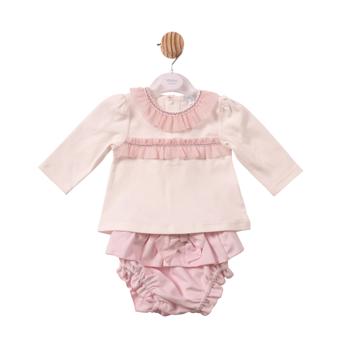 Pink Chiffon Pleated Top & Bloomer - MB7481