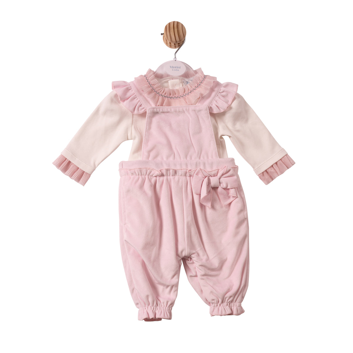 Pink Chiffon Pleated Top & Dungaree - MB7482