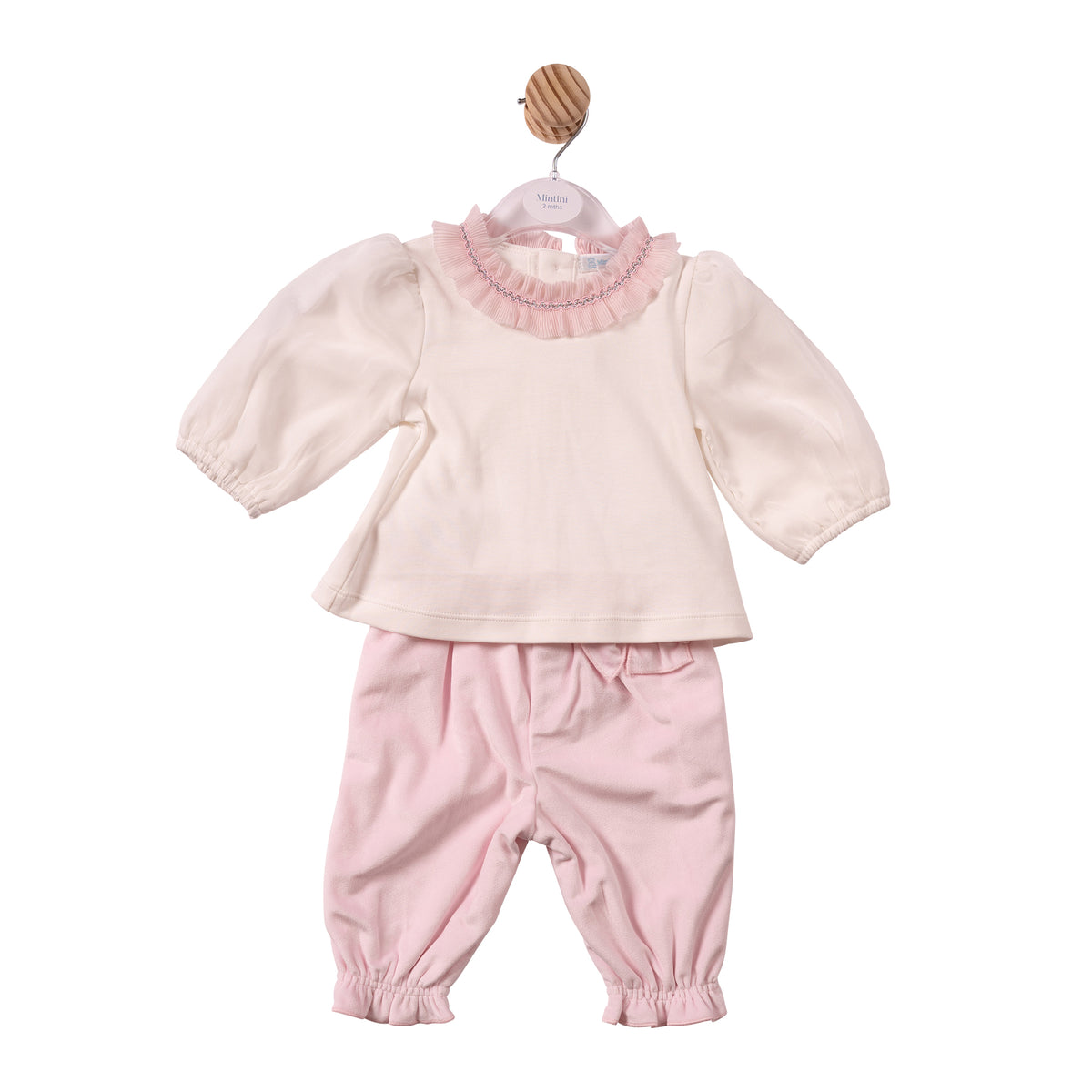 Pink Chiffon Pleated Top & Trouser - MB7485
