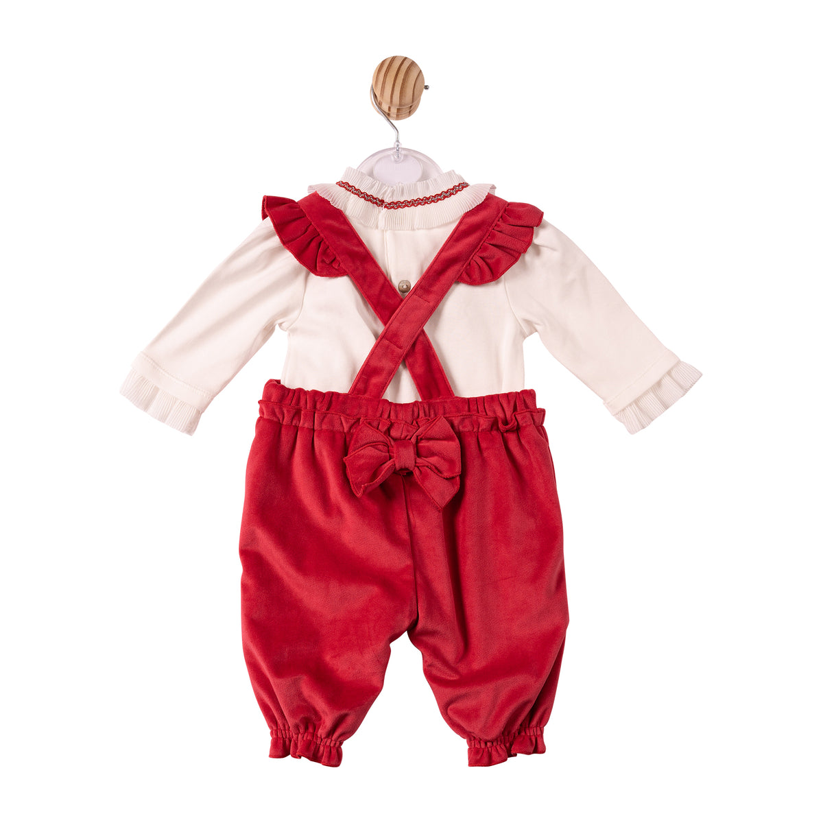Ivory/Red Chiffon Pleated Top & Dungaree - MB7489