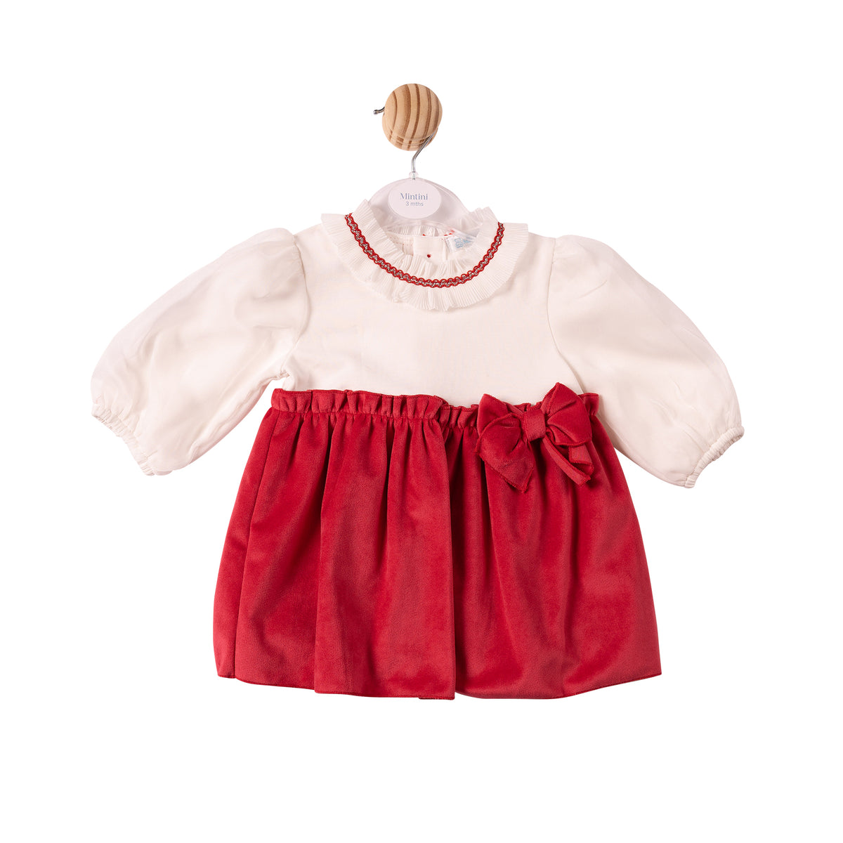 Red Chiffon Pleated Dress - MB7490