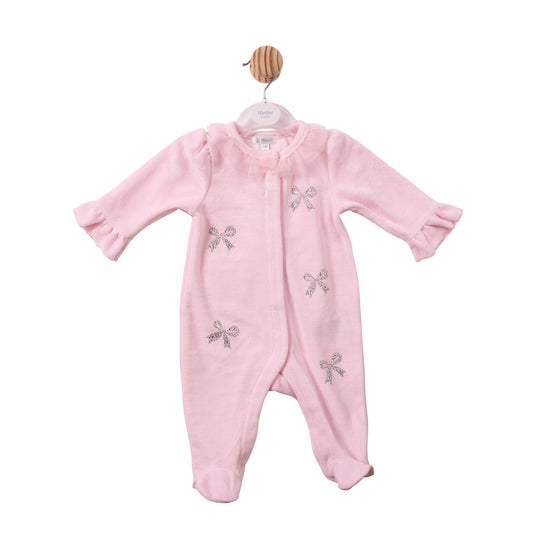 Pink Diamante Bow Babygrow - MB7493