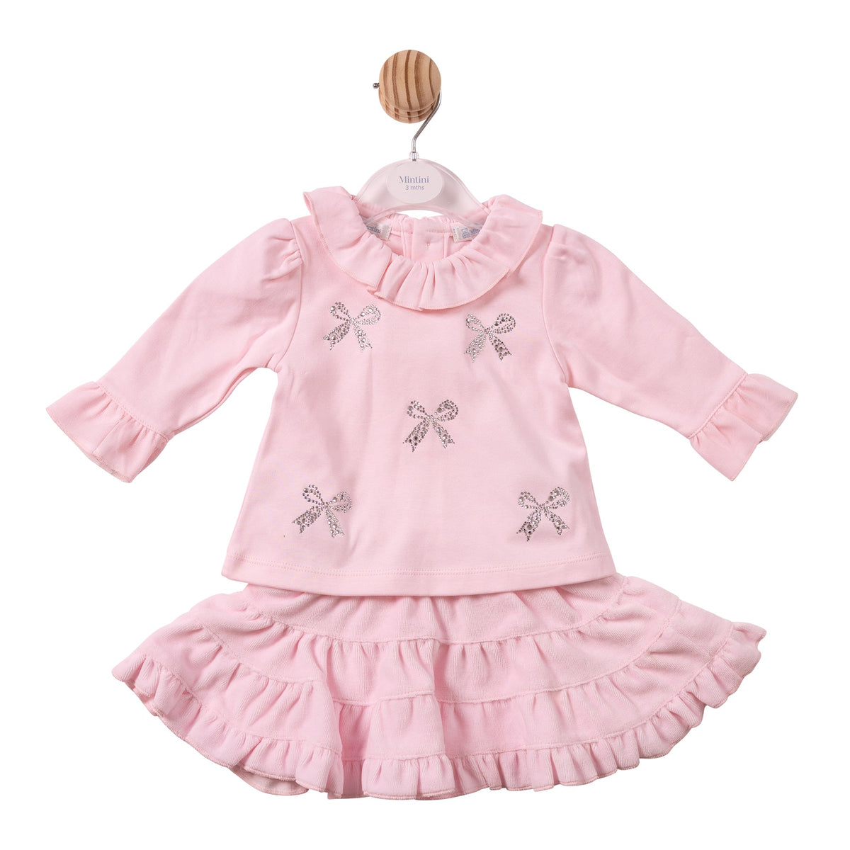 Pink Bow Diamante Top & Skirt - MB7495