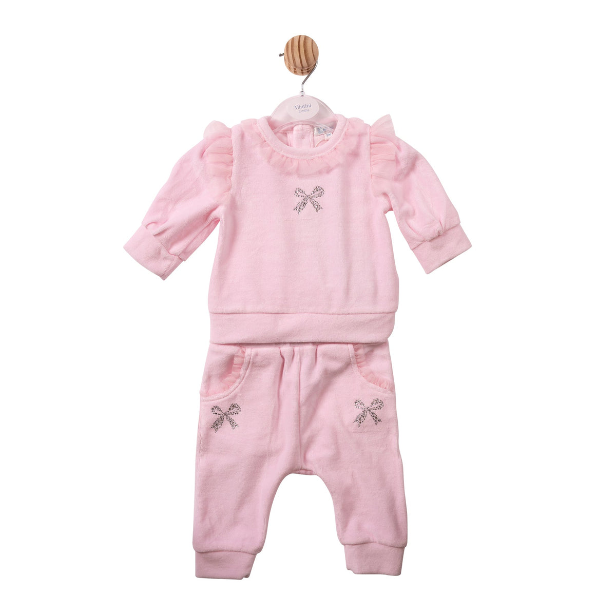 Pink Bow Diamante Crewneck & Joggers - MB7497