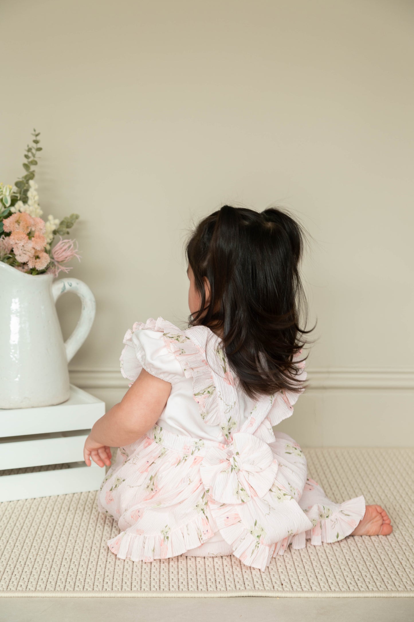 Crinkle Pink Floral Dress and Jam Pant