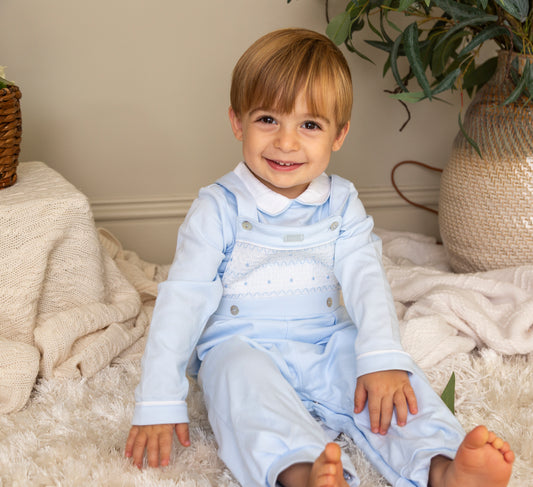 Blue Smocked Top and Dungaree
