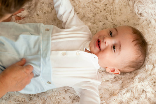 Blue and White Romper