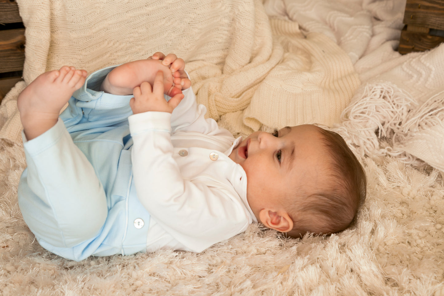 Blue and White Romper