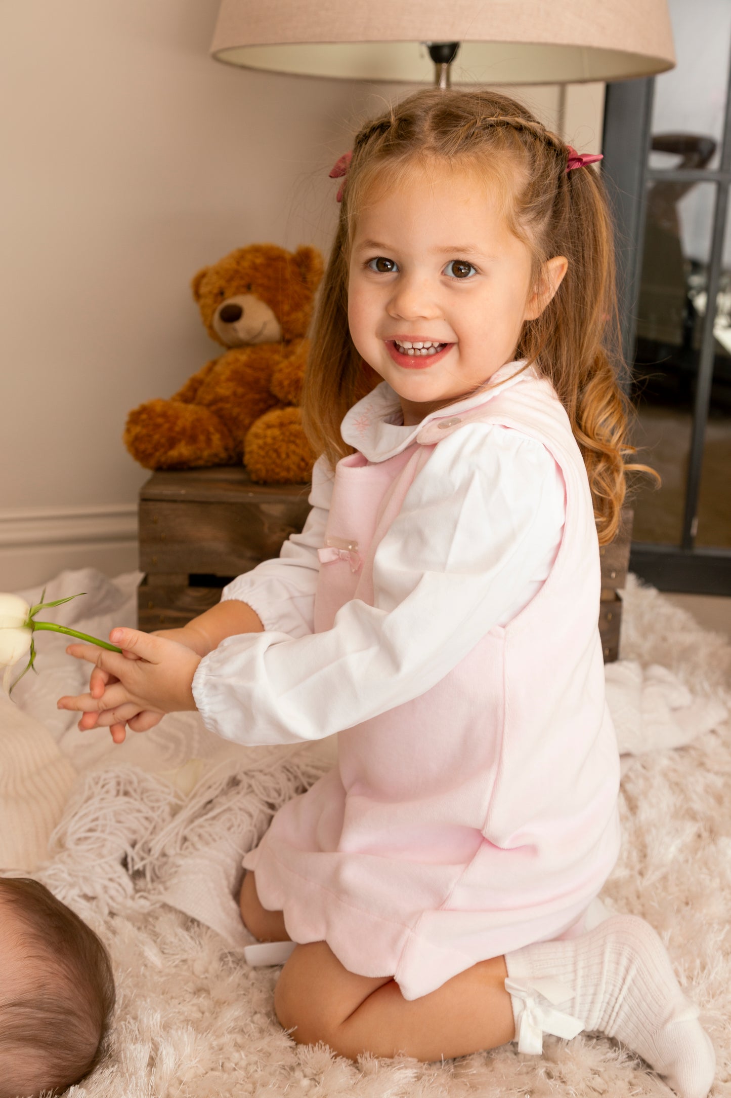 Flower Scallop Top and Pinafore