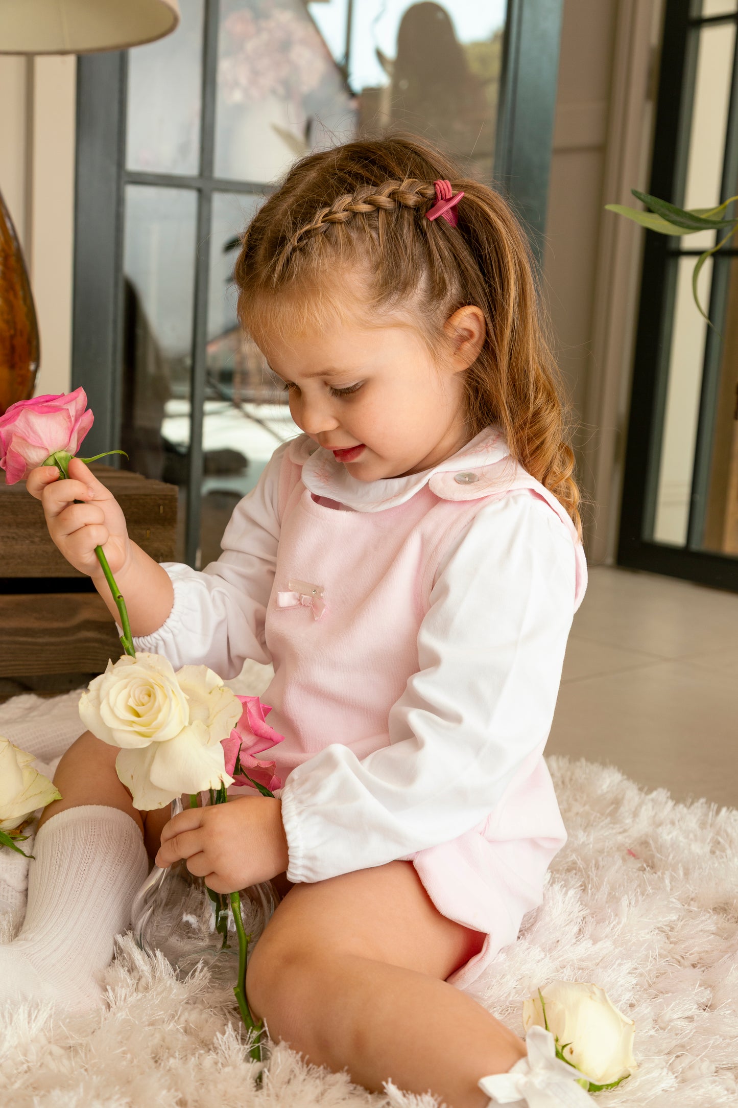 Flower Scallop Top and Pinafore