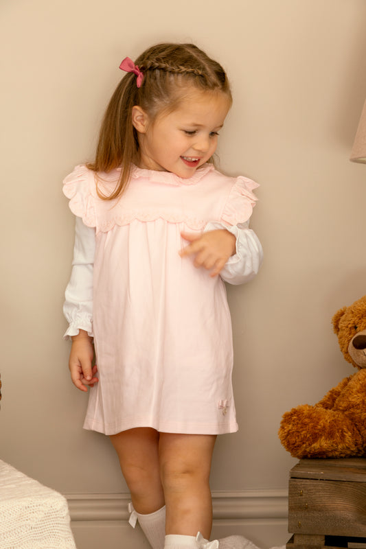 Pink Interlock Top and Pinafore