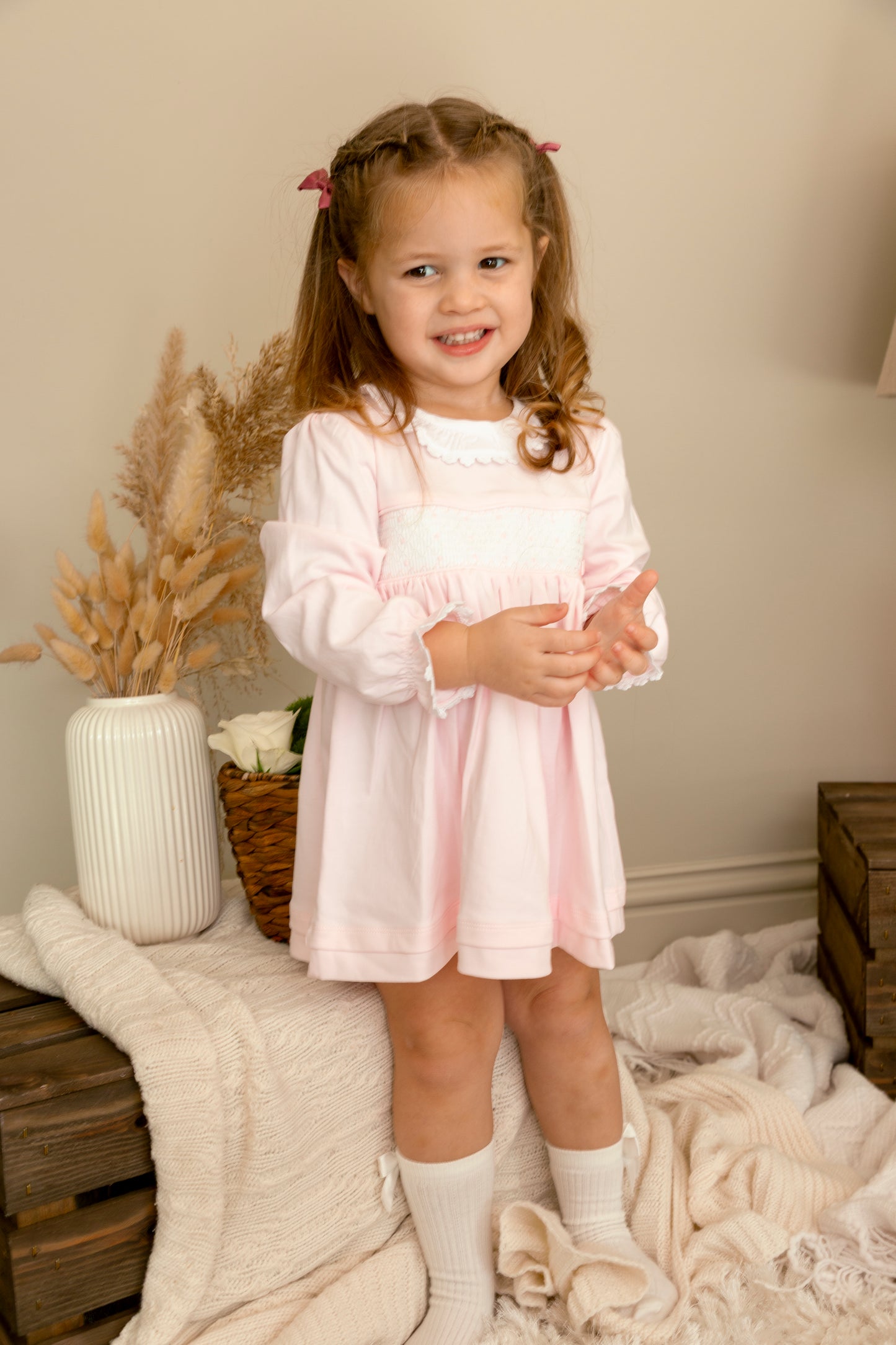 Pink Smocked Dress