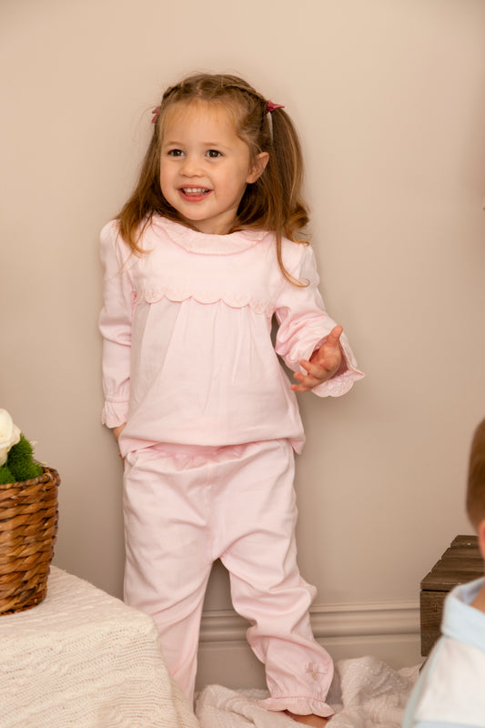 Pink Interlock Top and Trouser