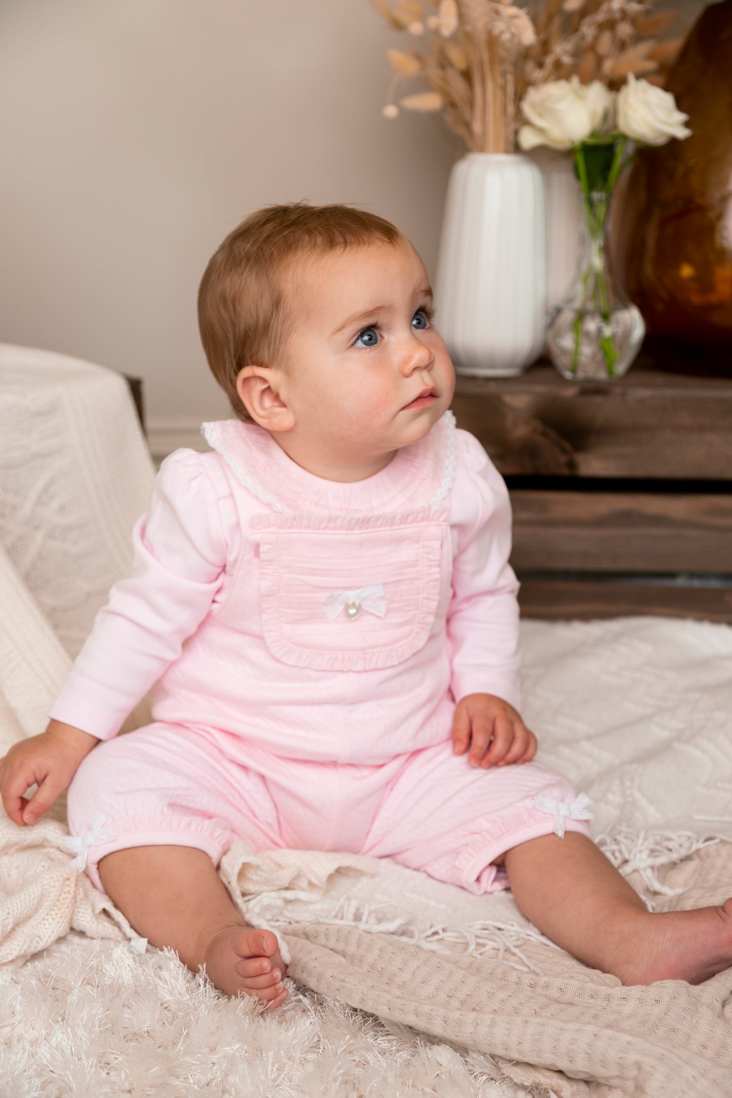 Pointelle Jacquard Top and Dungaree