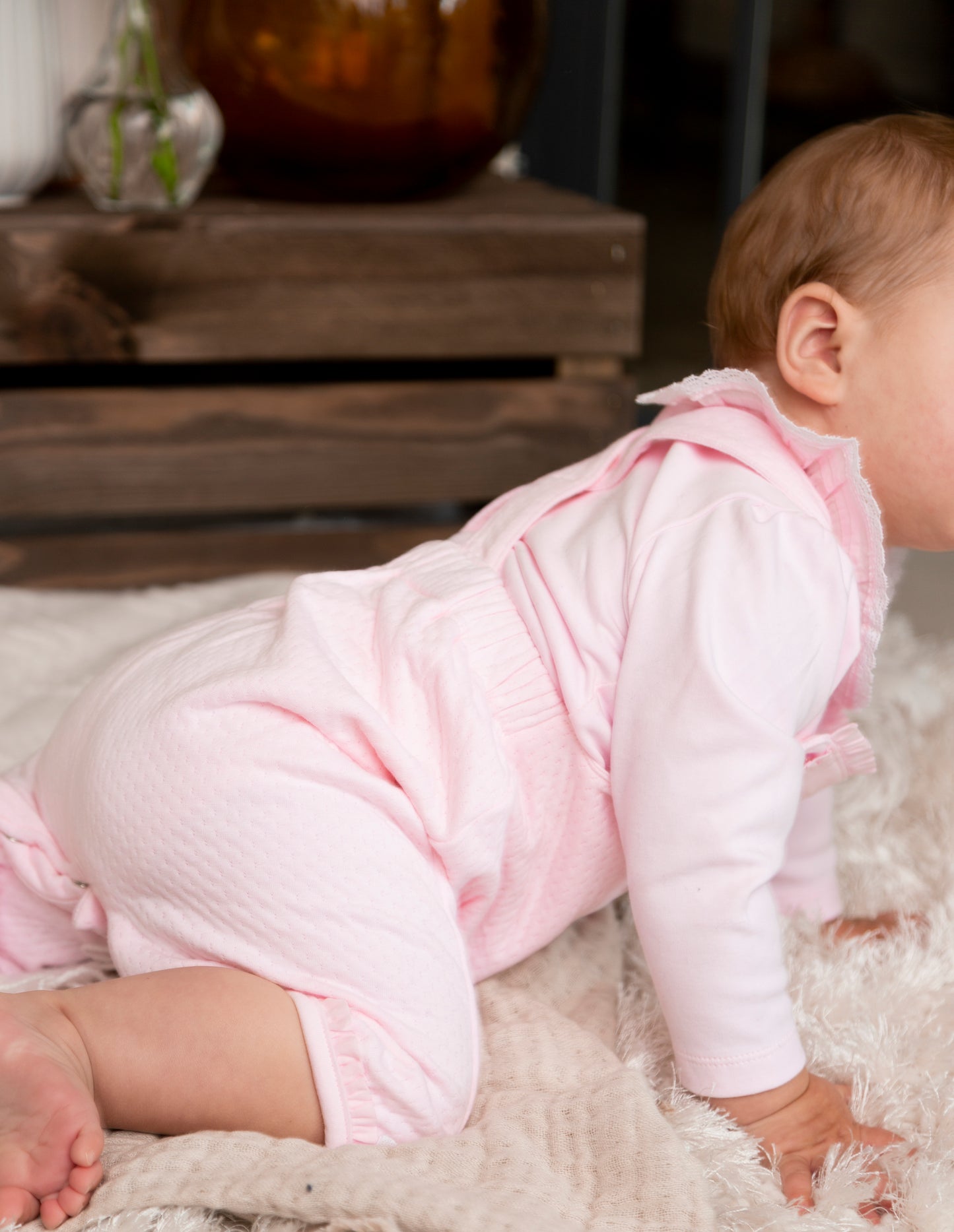 Pointelle Jacquard Top and Dungaree