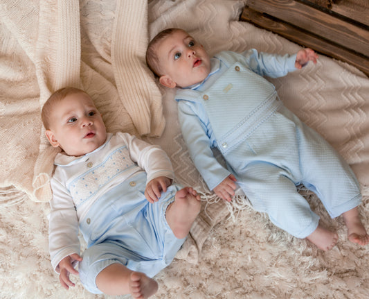 Blue Smocked Romper