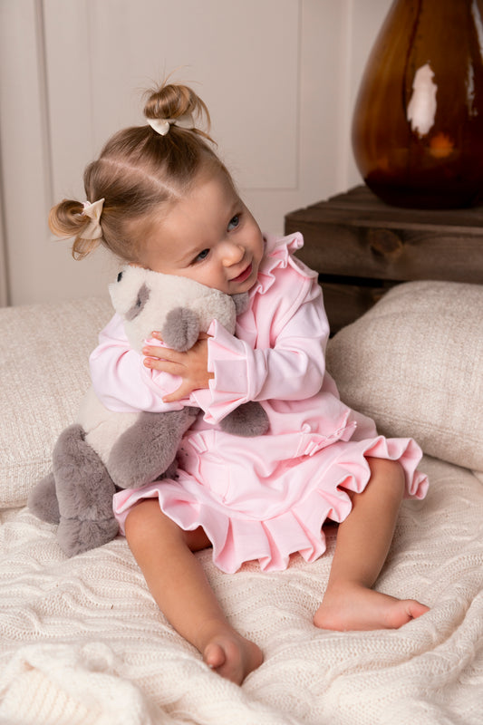 Pink Ribbon Pleat Top and Pinafore