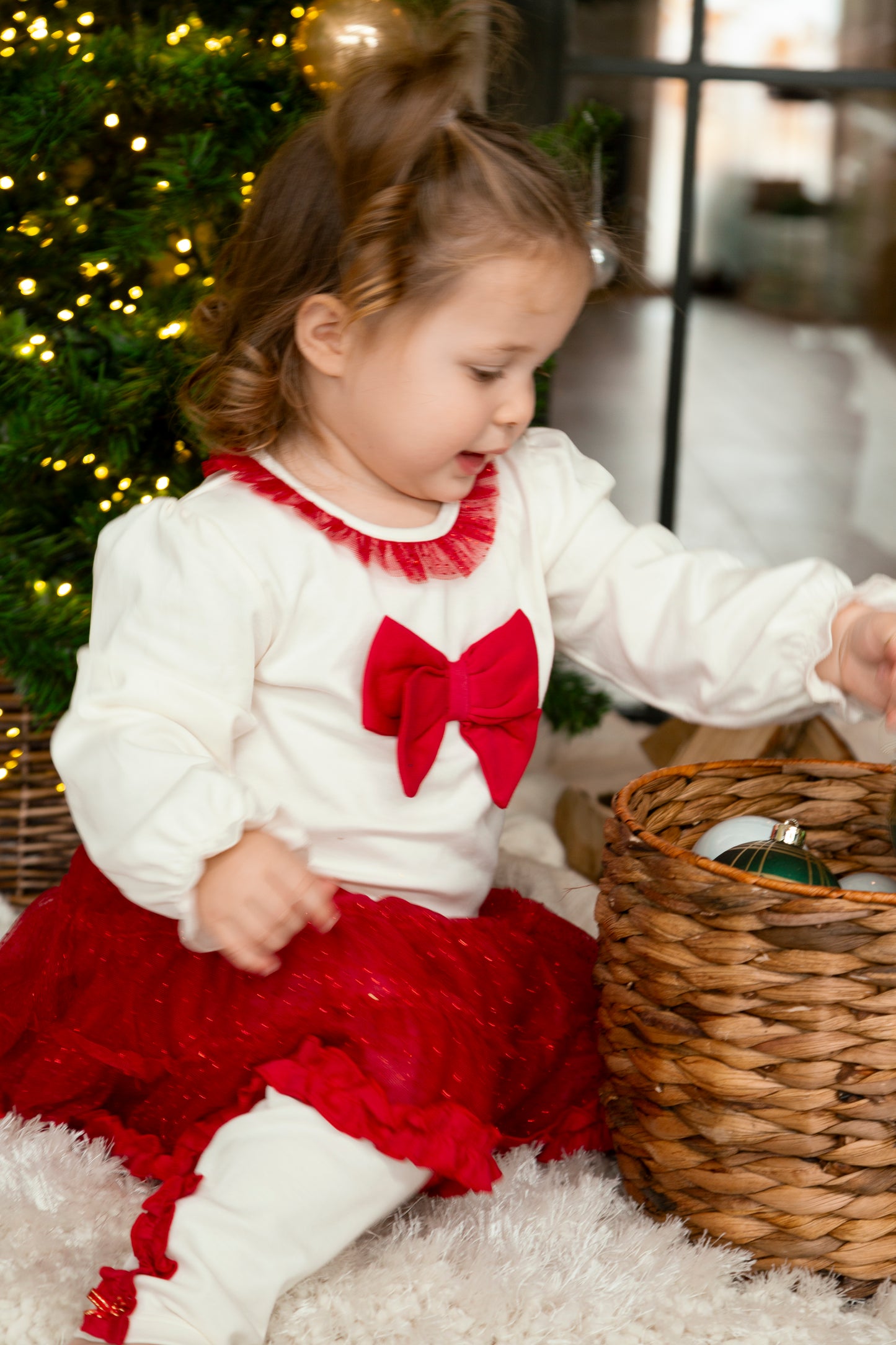 Red Top and Tutu Legging Set