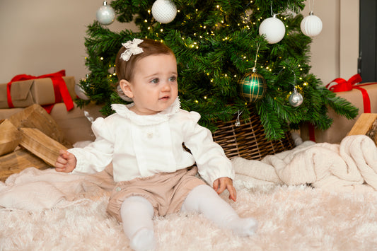 Beige Needlecord Top and Bloomers