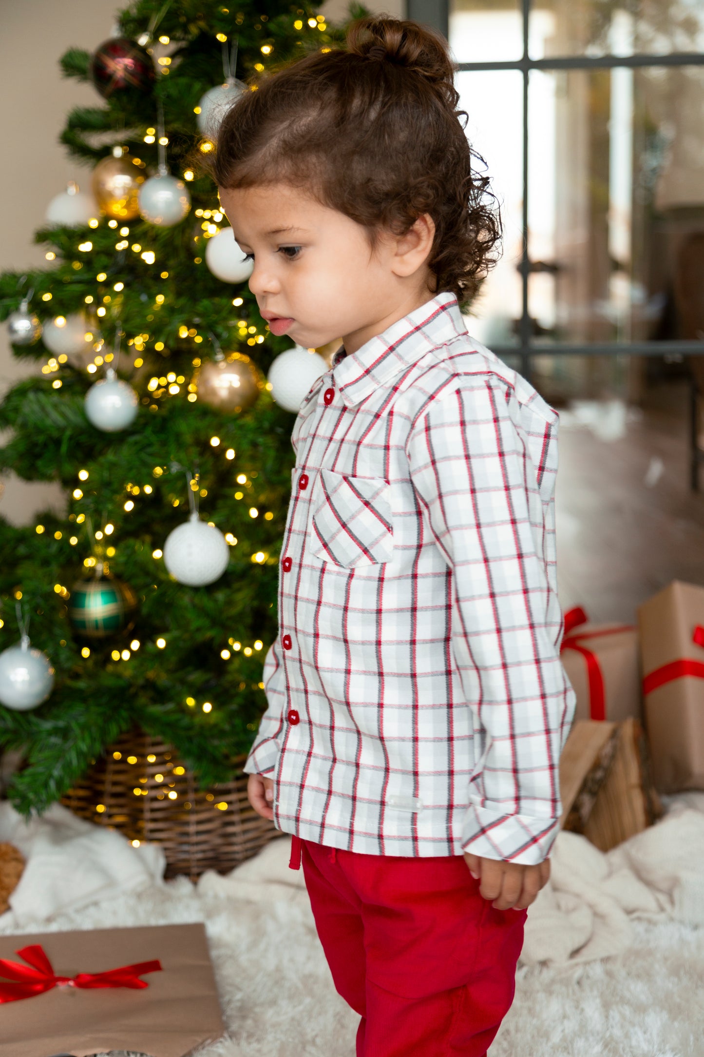 Boys Red and Ivory Shirt and Trouser