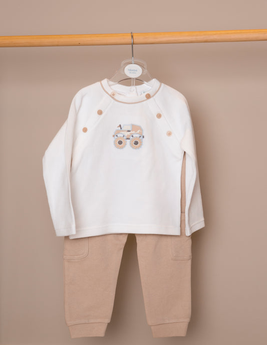 Beige Knit Monster Truck Tracksuit