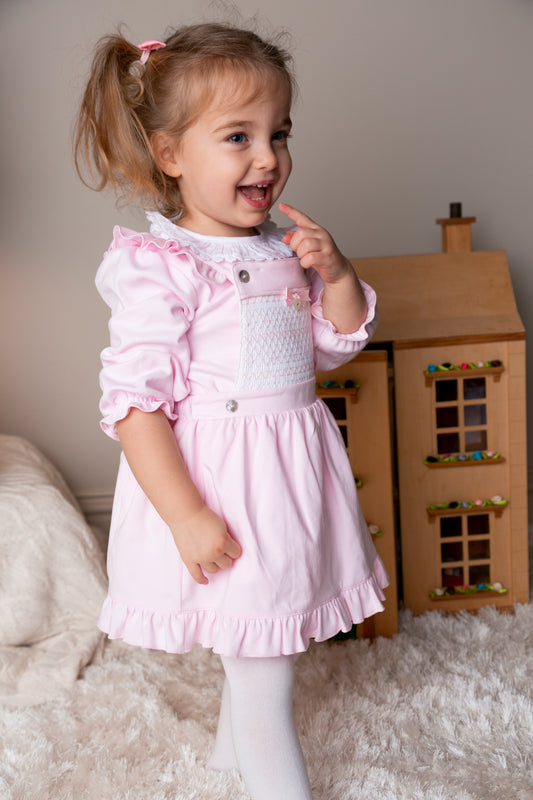 Pink Smocked Top and Pinafore
