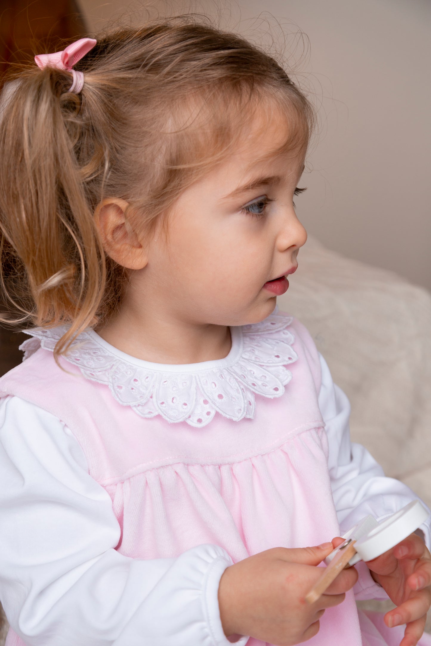 Petal Velour Top and Pinafore