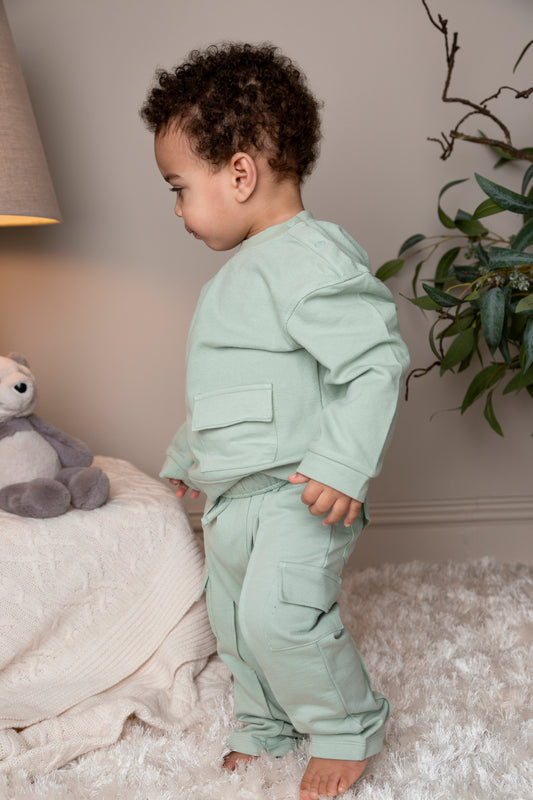 Sage Pique Knit Top and Jogpant