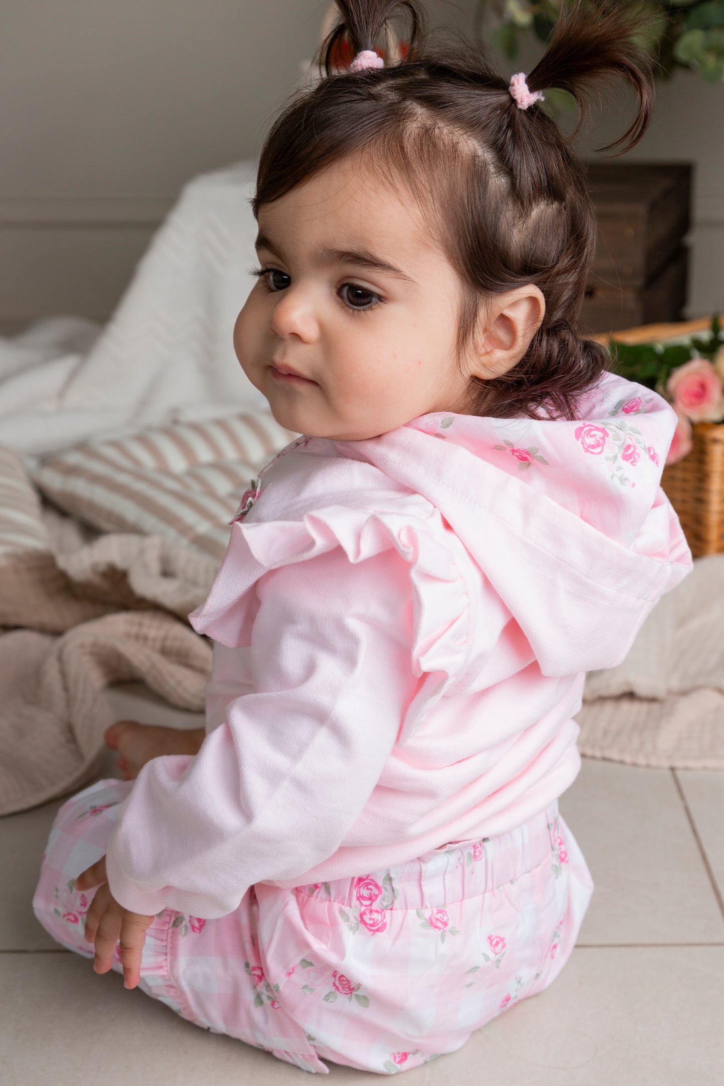 Pink Gingham Cardigan