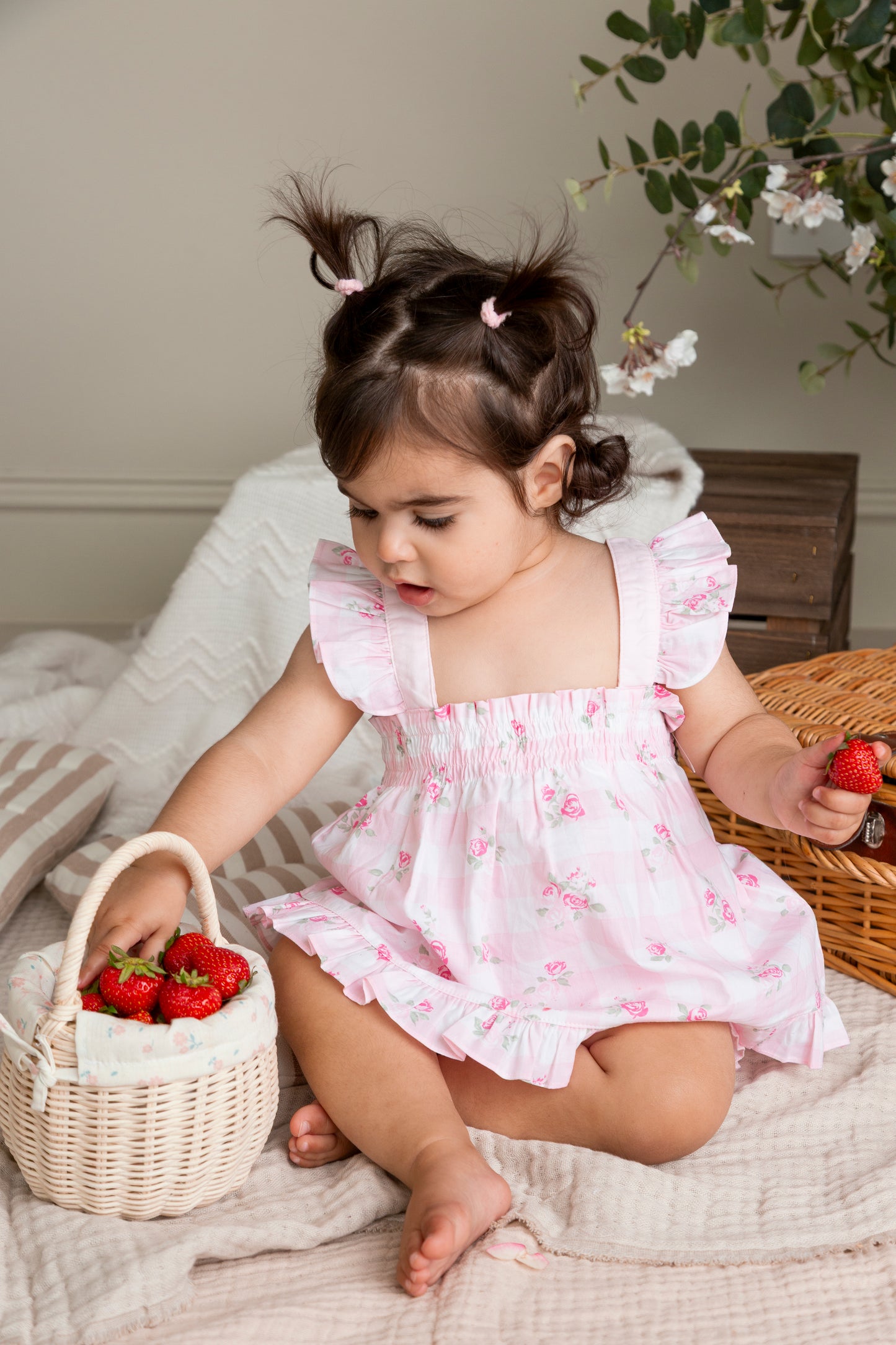 Pink Gingham 3pc Jam Pant Set