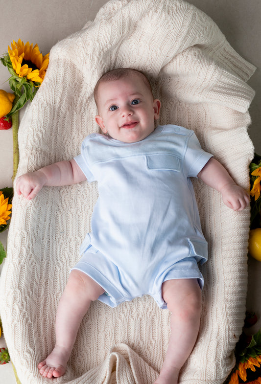 Blue Cargo Romper