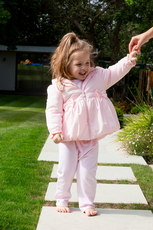 Pink Bubble Hem Coat