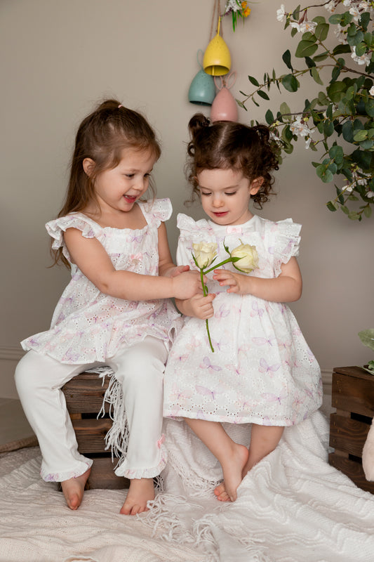 Watercolour Butterfly Top and Pinafore Dress