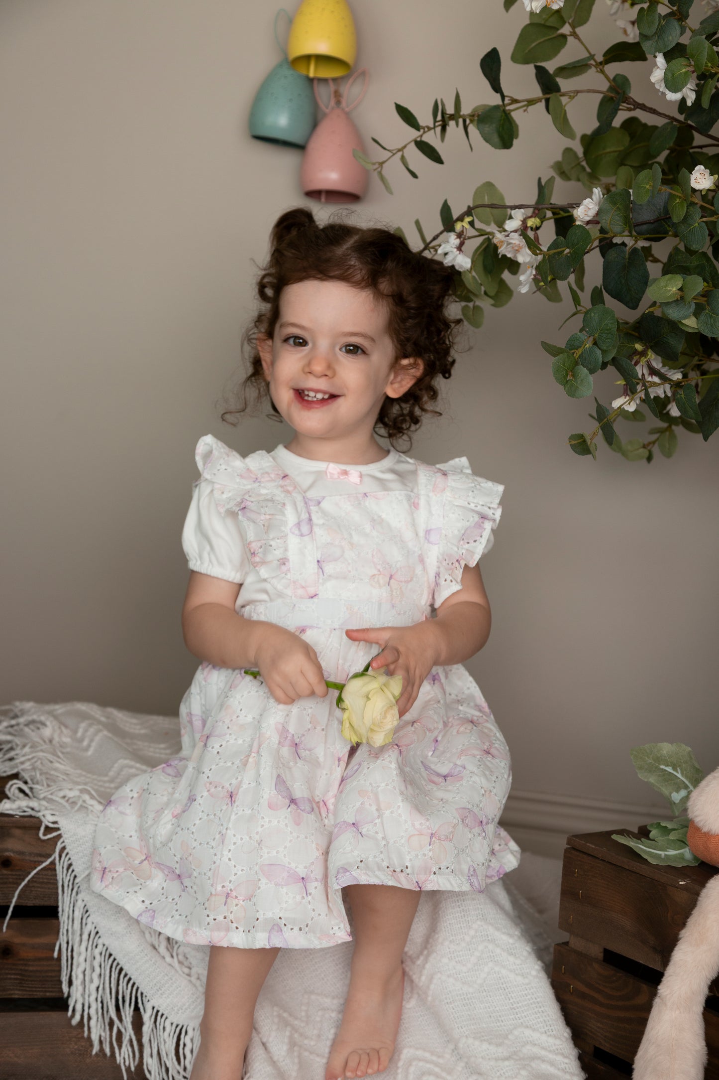 Watercolour Butterfly Top and Pinafore Dress
