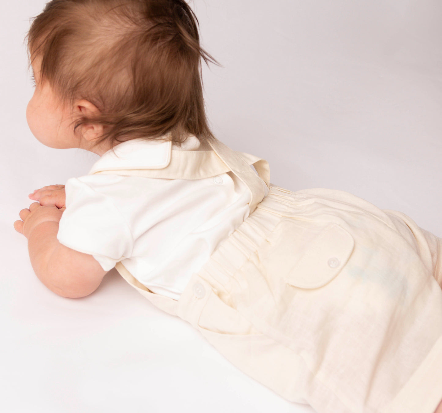 Beige Linen Top and Bloomer Short Dungaree