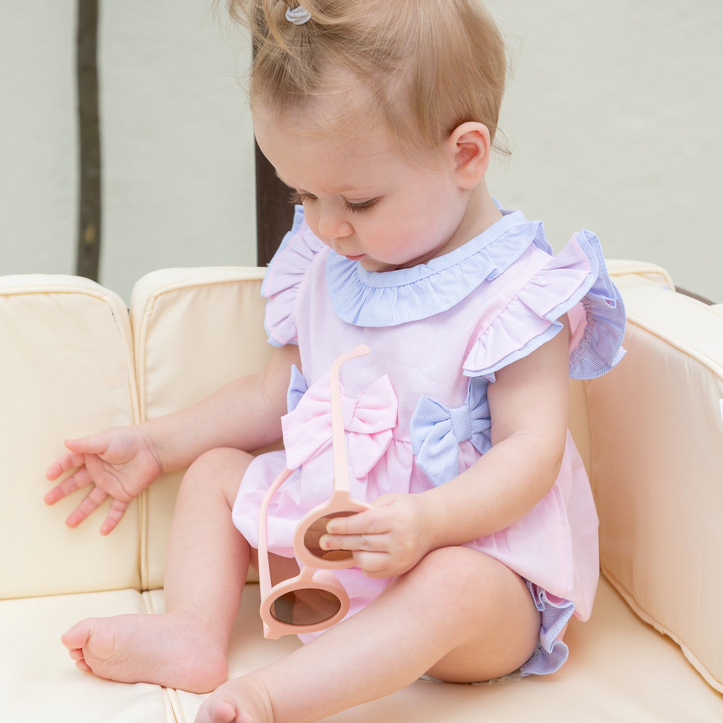 Pink and Blue Romper