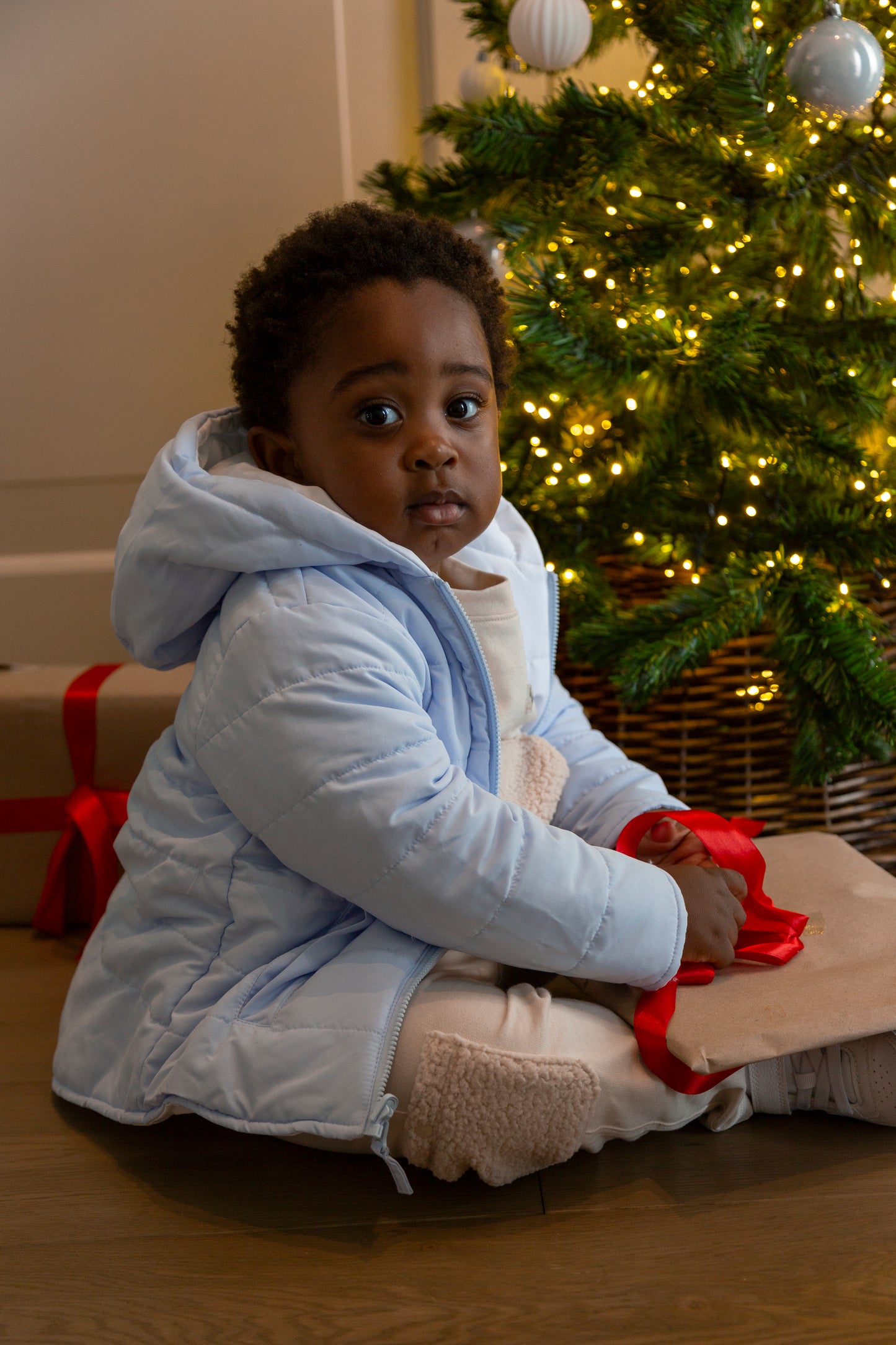 Blue/ White Reversible Coat