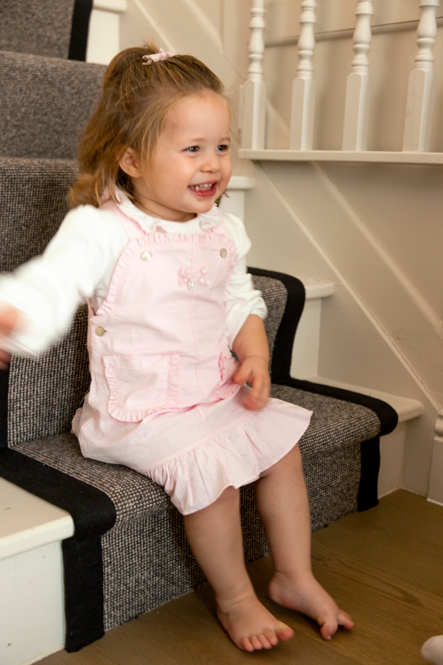 Pink Needlecord Top and Pinafore