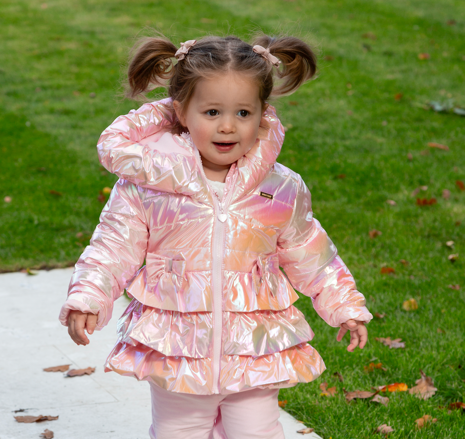 Irredescent Shawl Collar Pink Coat