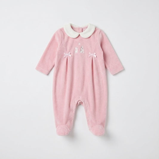 Christmas Velour Babygrow