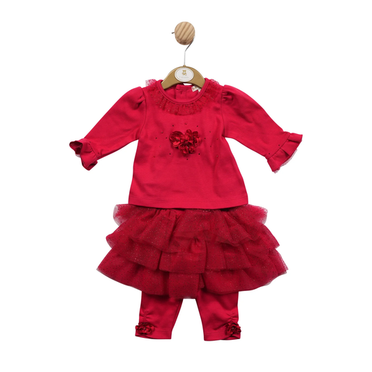 Red Heart Top and Tutu Legging Set