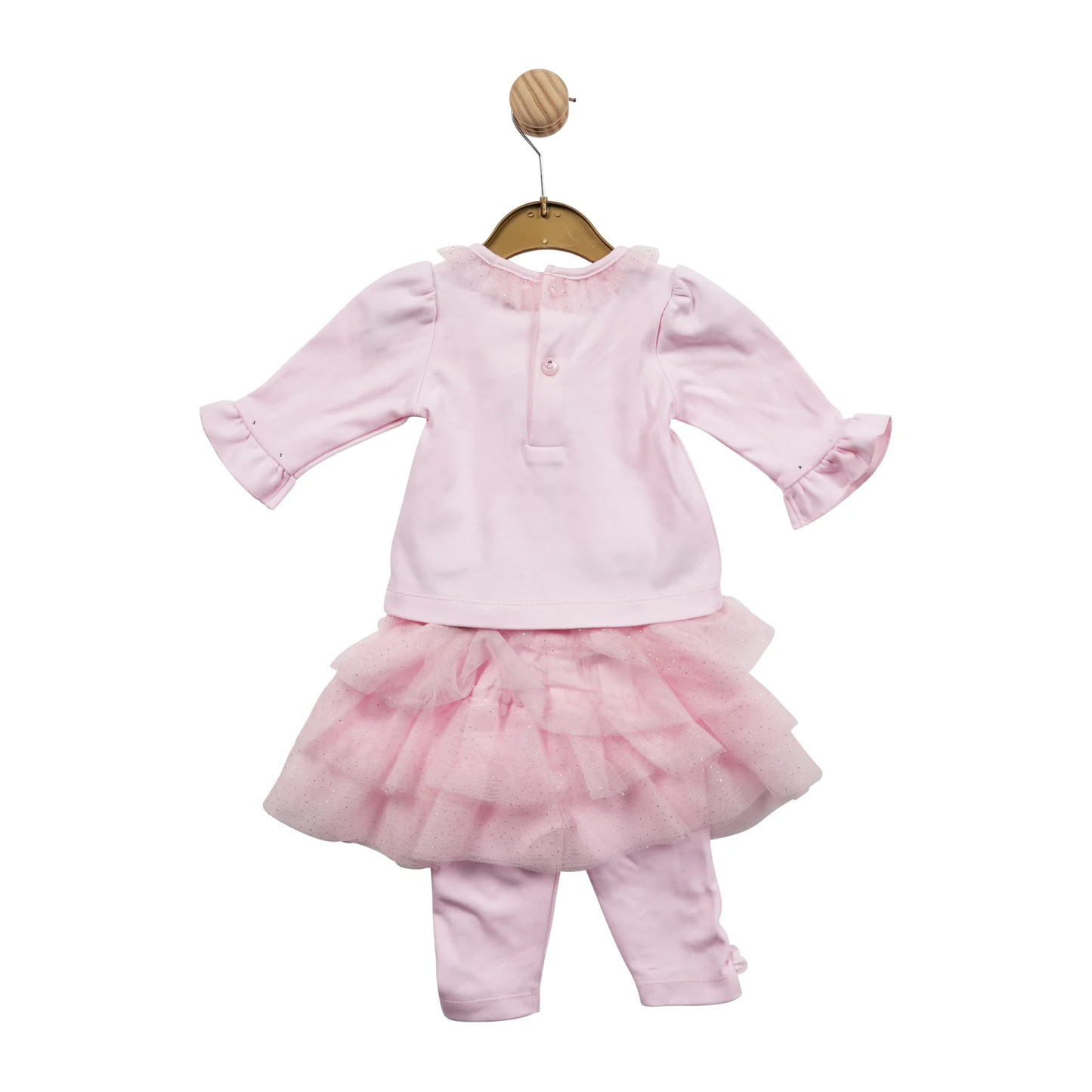 Pink Flower Heart Top and Tutu Legging Set